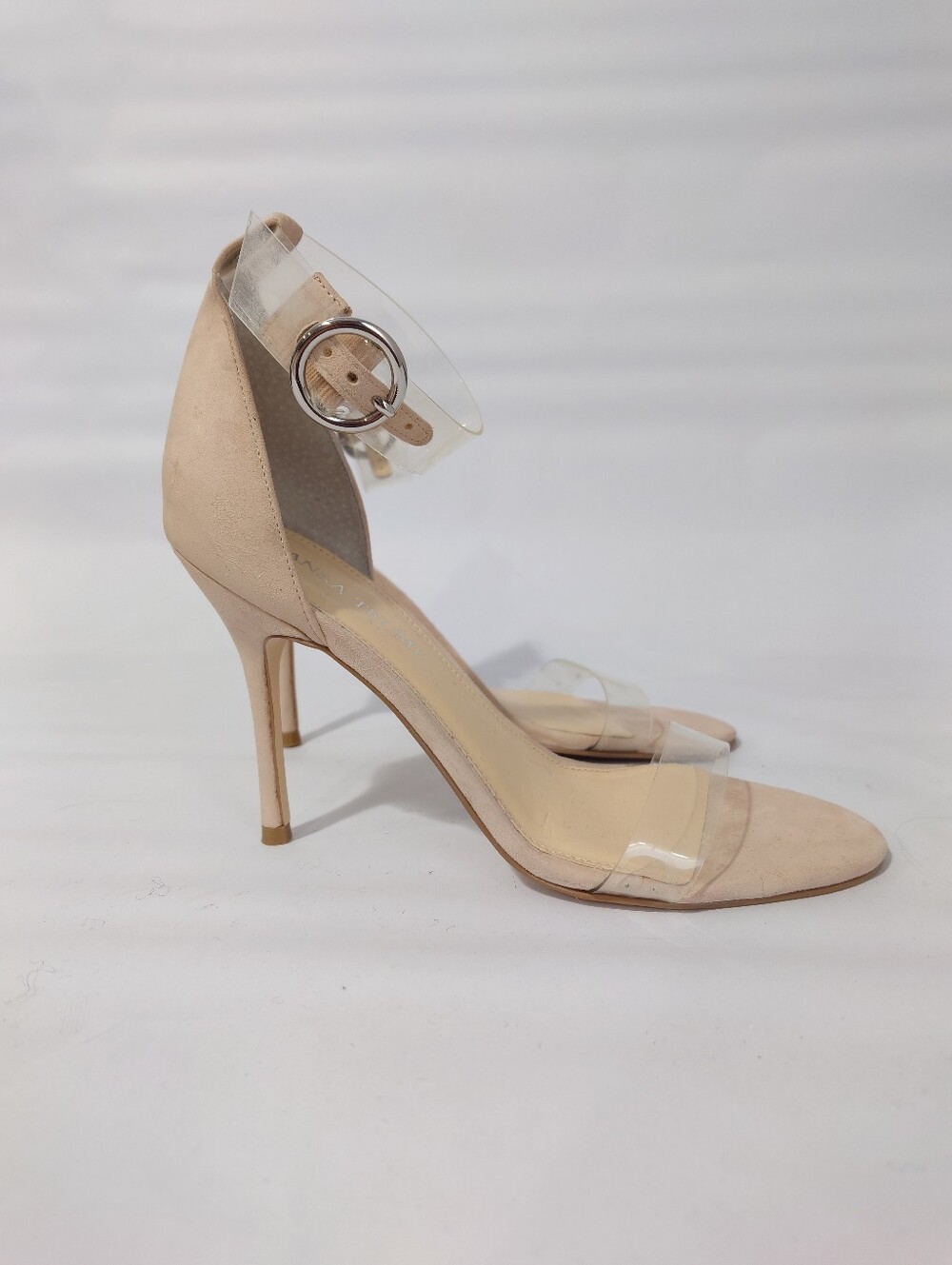 Ivanka Trump Nude Clear Strap Stiletto Sandals Size 8M